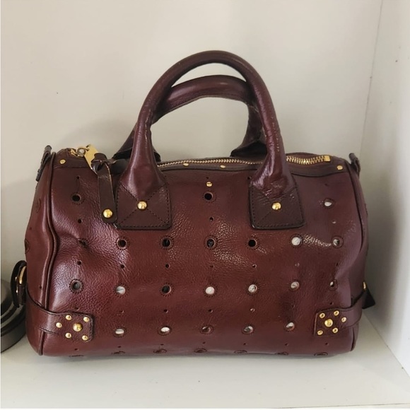Like New!Marc Jacob's ( Made in Italy), Laser Cut Brigittte Brown Satchel bag - Picture 2 of 14